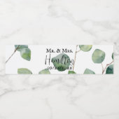 Étiquette de bouteille d'eau Mariage Eucalyptus (Étiquettes simples)