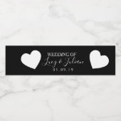 Étiquette de bouteille d'eau Mariage noir et blanc (Étiquettes simples)