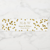 Étiquette de bouteille d'eau Monogram Mariage Gold (Étiquettes simples)