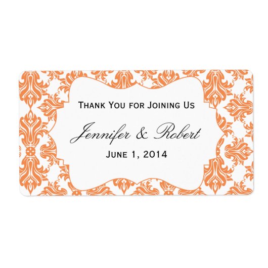 Étiquette de bouteille d'eau Nectarine et Damask b (Devant)