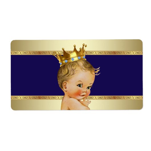 Étiquette de bouteille d'eau Prince Baby shower (Devant)