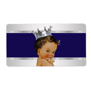 Étiquette de bouteille d'eau Prince Baby shower et