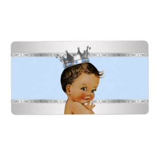 Étiquette de bouteille d'eau Prince Baby shower et