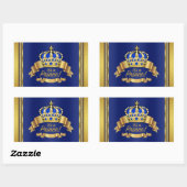 Étiquette de bouteille d'eau Prince Bleu Royal Or (Feuille)