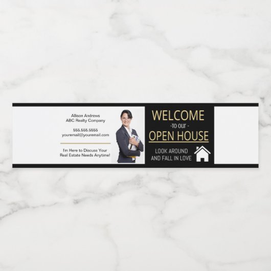 Étiquette de bouteille d'eau Realtor (Étiquettes simples)