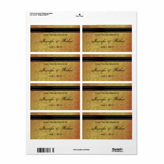 Étiquette de bouteille d'eau Regency Fall (Feuille entière)