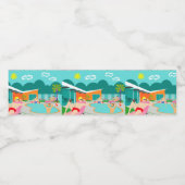 Étiquette de bouteille d'eau Retro Gay Pool (Étiquettes simples)