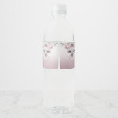 Étiquette de bouteille d'eau rose blanche (Dos)