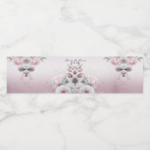 Étiquette de bouteille d'eau rose blanche (Étiquettes simples)