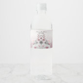 Étiquette de bouteille d'eau rose blanche (Devant)