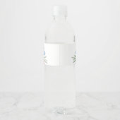 Étiquette de bouteille d'eau rose et bleu poussiér (Dos)