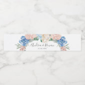 Étiquette de bouteille d'eau rose et bleu poussiér (Étiquettes simples)