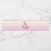 Étiquette de bouteille d'eau rose et or premier an (Étiquettes simples)
