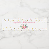 Étiquette de bouteille d'eau rose or chic Floral (Étiquettes simples)