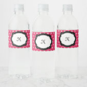 Étiquette de bouteille d'eau rose Poka Dot (Bouteilles)