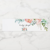 Étiquette de bouteille d'eau rose tropicale modern (Étiquettes simples)