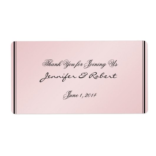 Étiquette de bouteille d'eau rose vif (Devant)