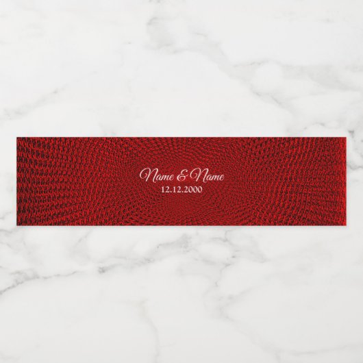 Étiquette de bouteille d'eau rouge décorative (Étiquettes simples)