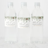 Étiquette de bouteille d'eau rustique de pin d'hiv (Bouteilles)