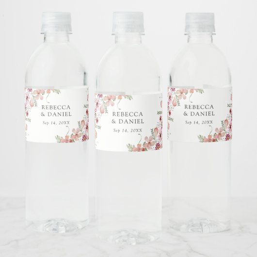 Étiquette de bouteille d'eau Rustique Mariage (Bouteilles)