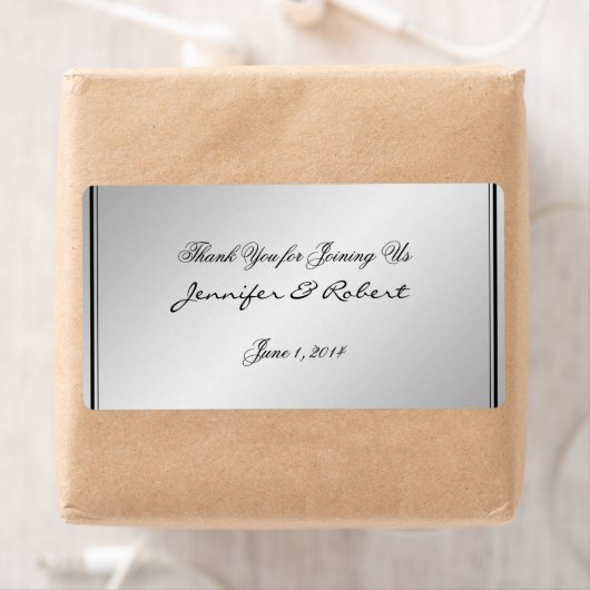 Étiquette de bouteille d'eau Silver Elegance (En situation)