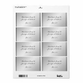 Étiquette de bouteille d'eau Silver Elegance (Feuille entière)