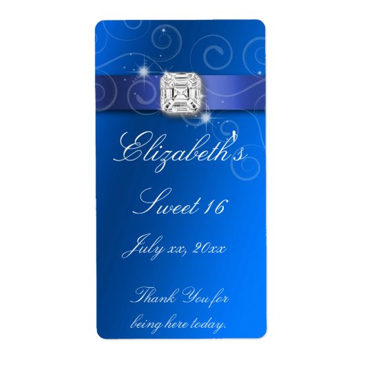 Étiquette de bouteille d'eau Sweet Sixteen  (Devant)