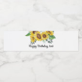 étiquette de bouteille d'eau - tournesol (Étiquettes simples)