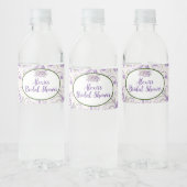 Étiquette de bouteille d'eau violet wedding shower (Bouteilles)