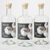 Étiquette de bouteille d'huile d'ail blanc de troi (Bouteilles)