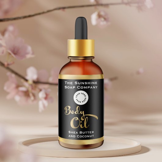 Étiquette de bouteille d'huile de carrosserie Blac