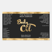 Étiquette de bouteille d'huile de carrosserie noir (Devant)