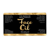 Étiquette de bouteille d'huile de la face noire et (Devant)