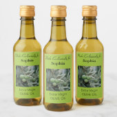 Étiquette de bouteille d'huile d'olive de branche  (Bouteilles)