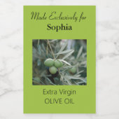 Étiquette de bouteille d'huile d'olive de branche  (Étiquettes simples)