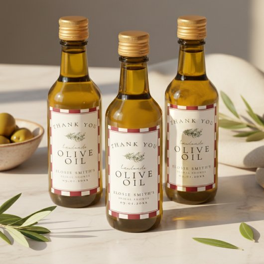 Étiquette de bouteille d'huile d'olive miniature p