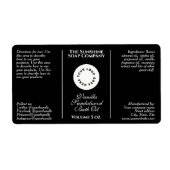 Étiquette de bouteille en Cosmétique Noir avec log (Devant)