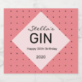 étiquette de bouteille en gin personnalisé (Étiquettes simples)