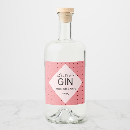 étiquette de bouteille en gin personnalisé (Devant)