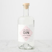 étiquette de bouteille en gin personnalisé (Devant)