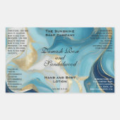 Étiquette de bouteille en marbre bleu et huile d'o (Devant)