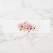 Étiquette de bouteille flamingo rose girly mignonn (Étiquettes simples)