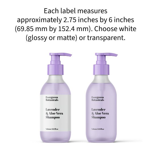 Étiquette de bouteille imperméable blanc ou transp