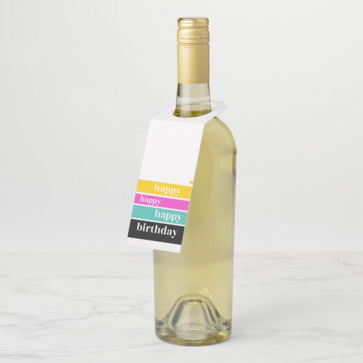 Étiquette de bouteille "Joyeux Anniversaire" (Incliné)