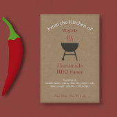 Étiquette de bouteille Kraft & Rustic Barbecue Sau