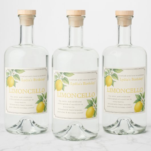 Étiquette de bouteille Limoncello d'anniversaire p (Bouteilles)