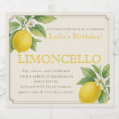 Étiquette de bouteille Limoncello d'anniversaire p (Étiquettes simples)