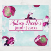 Étiquette de bouteille Magenta Pansies (Étiquettes simples)