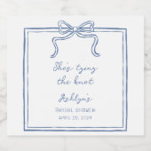 Étiquette de bouteille Main Bleue Dessinée Elle se (Étiquettes simples)