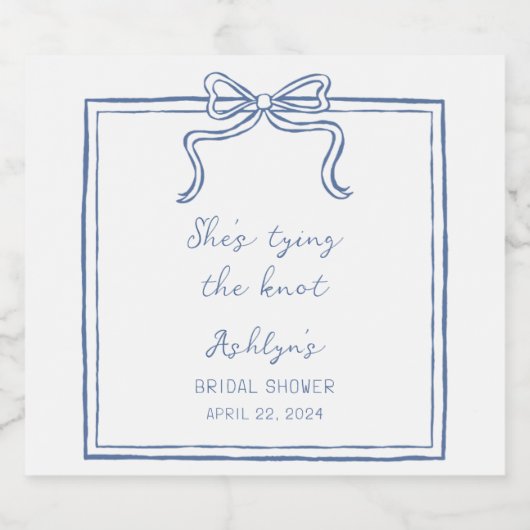 Étiquette de bouteille Main Bleue Dessinée Elle se (Étiquettes simples)